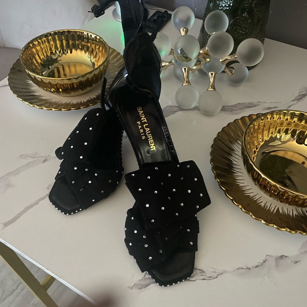 Saint Laurent Black Heels with Studded Detail